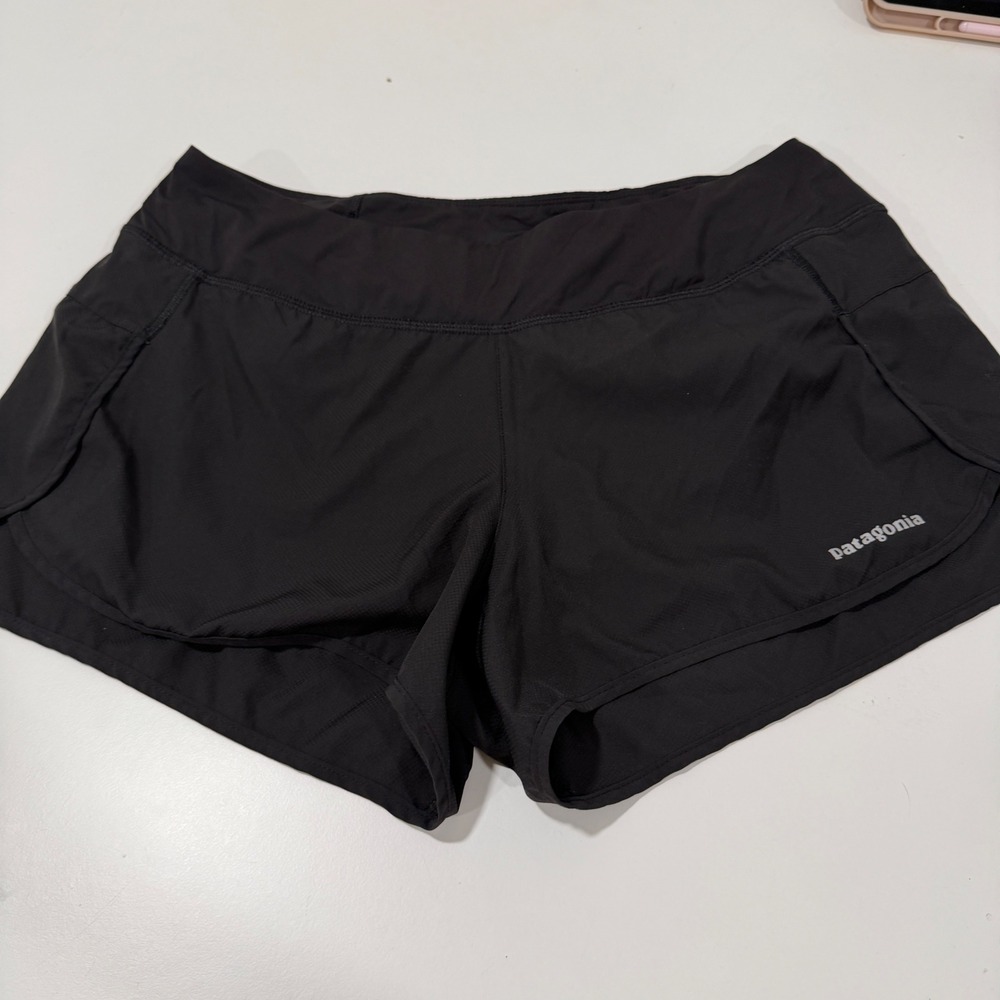 Patagonia Womens Strider Pro Running Shorts Black 24654 Size L 3 Inch Inseam